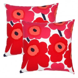 Marimekko Pieni Unikko Red Cushion Cover Set
