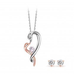 Pica LéLa - Bonds of Love Necklace & CZ Stud Earrings